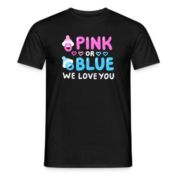 Gender Reveal Party Pink oder Blau - Männer T-Shirt - Schwarz - Vorne - AI Model Male 178 light (178cm)