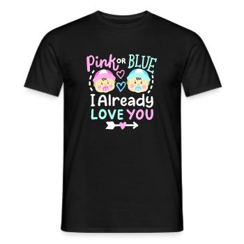 Pink oder Blau Gender-Reveal-Party - Männer T-Shirt - Schwarz - Vorne - AI Model Male 178 light (178cm)