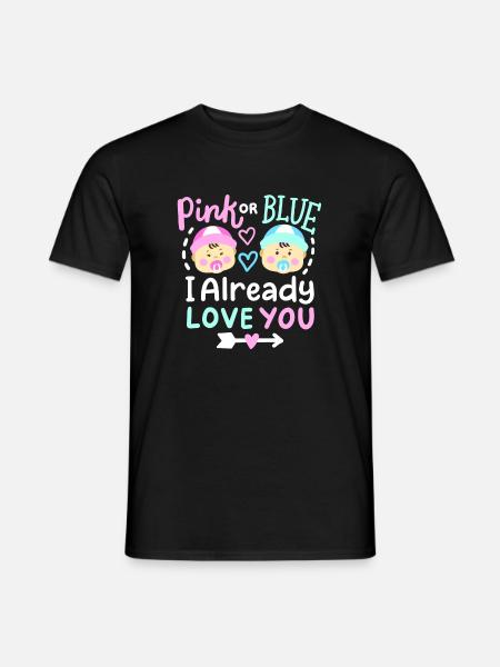 Pink oder Blau Gender-Reveal-Party - Männer T-Shirt - Schwarz