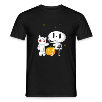Halloween Society Ghost and Monster - Men's T-Shirt - black - Front - AI Model Male 178 light (178cm)