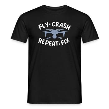 Drohne Pilot Quadrocopter UAV - Männer T-Shirt - Schwarz - Vorne - AI Model Male 178 light (178cm)