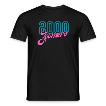 2000 Zoomers Nostalgie de l’été Typographie - T-shirt homme - noir - Devant - AI Model Male 178 light (178cm)