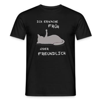 Ich erwache früh oder freundlich - Männer T-Shirt - Schwarz - Vorne - AI Model Male 178 light (178cm)