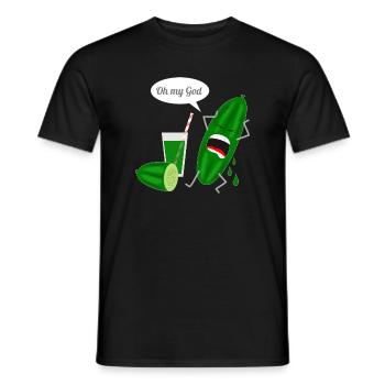 Conception humoristique de concombre avec cri - T-shirt homme - noir - Devant - AI Model Male 178 light (178cm)