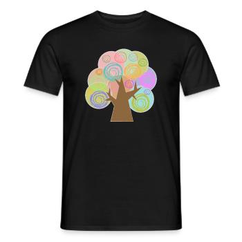 Tree Minimalist - Men's T-Shirt - black - Front - AI Model Male 178 light (178cm)
