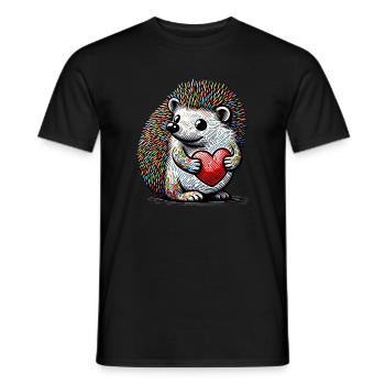 Igel mit Herz - Männer T-Shirt - Schwarz - Vorne - AI Model Male 178 light (178cm)