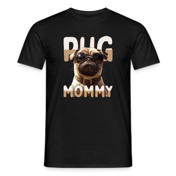 Pug Mommy Mops Mama Muttertag Pug Mom Süßer Mops - Männer T-Shirt - Schwarz - Vorne - AI Model Male 178 light (178cm)