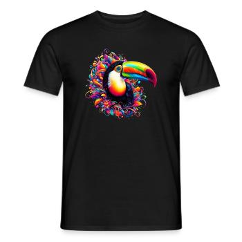 Toucan - Men's T-Shirt - black - Front - AI Model Male 178 light (178cm)