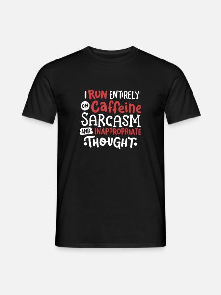 Sarkasmus Koffein sarkastisch - Männer T-Shirt - Schwarz
