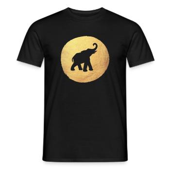 Yoga Yogi Elefant Indien Gold Mediation Energie om - Männer T-Shirt - Schwarz - Vorne - AI Model Male 178 light (178cm)