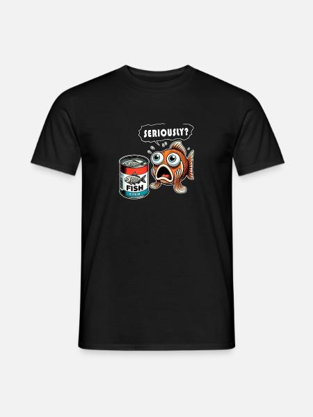 Funny canned fish design - Men's T-Shirt - black