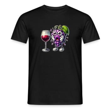 Funny wine grape design - Men's T-Shirt - black - Front - AI Model Male 178 light (178cm)