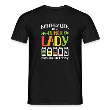 battery life of lunch lady - Männer T-Shirt - Schwarz - Vorne - AI Model Male 178 light (178cm)