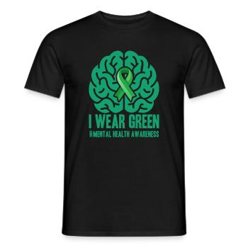 I Wear Green - Green Belt - Men's T-Shirt - black - Front - AI Model Male 178 light (178cm)
