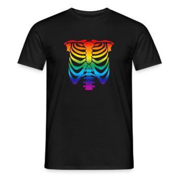 Regenbogen Skelett - Regenbogen Skelett - Männer T-Shirt - Schwarz - Vorne - AI Model Male 178 light (178cm)