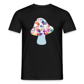 Mushroom Lucky Charm Fall Dots Colorful Kids Dots - Men's T-Shirt - black - Front - AI Model Male 178 light (178cm)