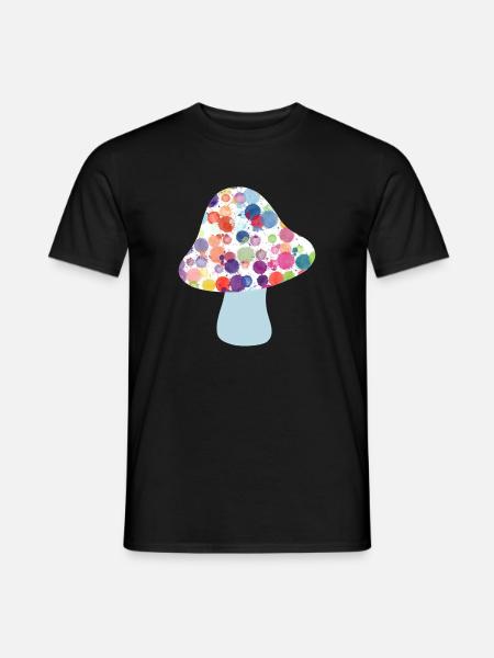 Mushroom Lucky Charm Fall Dots Colorful Kids Dots - Men's T-Shirt - black