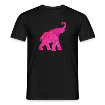 Yoga Pink Elephant Meditation Energy Mandala Decoration - Men's T-Shirt - black - Front - AI Model Male 178 light (178cm)