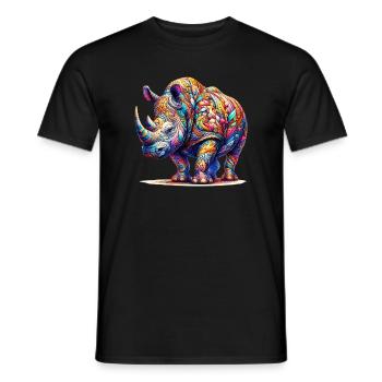 Rhinoceros - Men's T-Shirt - black - Front - AI Model Male 178 light (178cm)