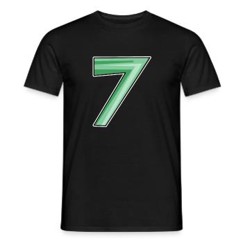 Sieben Motiv Zahl 7 - Männer T-Shirt - Schwarz - Vorne - AI Model Male 178 light (178cm)