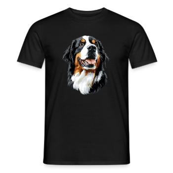 Bernese Mountain Dog Cute Dogs Swiss Mountain Dogs - Men's T-Shirt - black - Front - AI Model Male 178 light (178cm)
