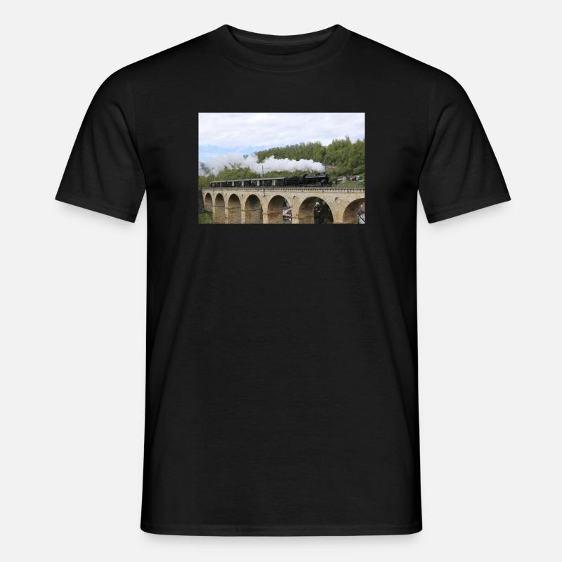 SBB Lok auf Viadukt - Männer T-Shirt - Schwarz