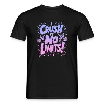 Zerquetschen Sie es, keine Grenzen! Zitat aus dem Fitnessstudio - Männer T-Shirt - Schwarz - Vorne - AI Model Male 178 light (178cm)