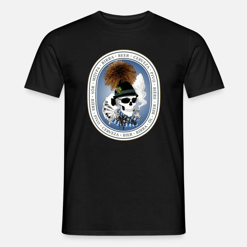 Bierzelt-skull - Männer T-Shirt - Schwarz