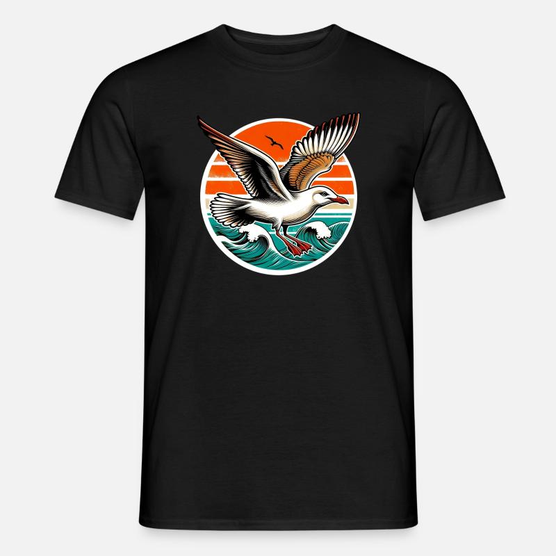 Möwe - Männer T-Shirt - Schwarz