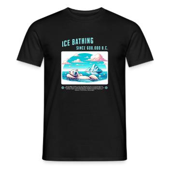 Relaxed polar bear while bathing in the Arctic - Men's T-Shirt - black - Front - AI Model Male 178 light (178cm)