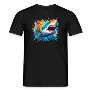 Shark - Men's T-Shirt - black - Front - AI Model Male 178 light (178cm)