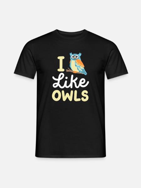 Eulen Eulenliebhaber - Männer T-Shirt - Schwarz