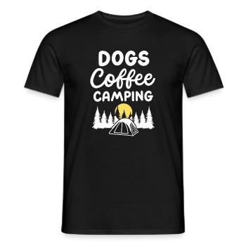 Hunde Kaffee Camping - Männer T-Shirt - Schwarz - Vorne - AI Model Male 178 light (178cm)