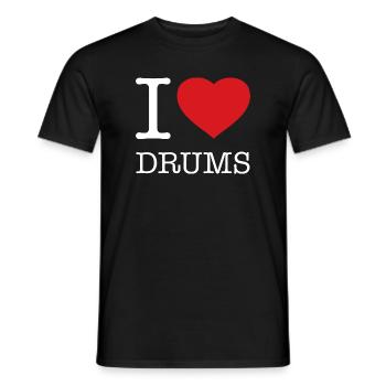I LOVE DRUMS - Men's T-Shirt - black - Front - AI Model Male 178 light (178cm)