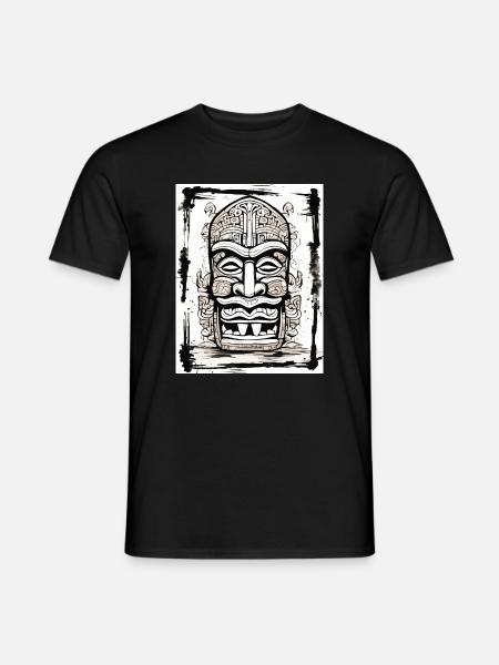 Tiki Mask Asia Style - Men's T-Shirt - black