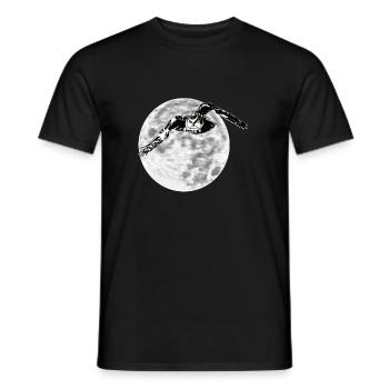 Eule vor Mond - Männer T-Shirt - Schwarz - Vorne - AI Model Male 178 light (178cm)