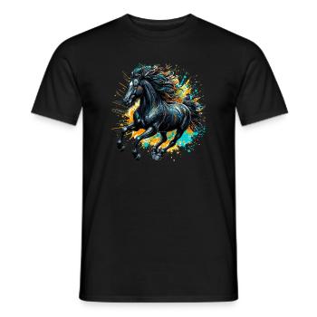 Cheval - T-shirt homme - noir - Devant - AI Model Male 178 light (178cm)