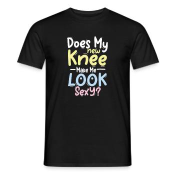 Does my new knee make me look sexy 01 - Männer T-Shirt - Schwarz - Vorne - AI Model Male 178 light (178cm)