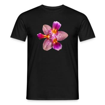 Phalaenopsis Joy Fairy Tale peloric Orchideenblüte - Männer T-Shirt - Schwarz - Vorne - AI Model Male 178 light (178cm)