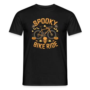 Spooky Halloween Bike Ride Design - Men's T-Shirt - black - Front - AI Model Male 178 light (178cm)