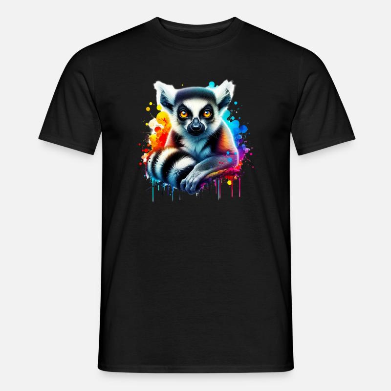 Lemur - Männer T-Shirt - Schwarz