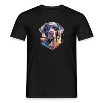 Weimaraner mit Sonnenbrille - Männer T-Shirt - Schwarz - Vorne - AI Model Male 178 light (178cm)