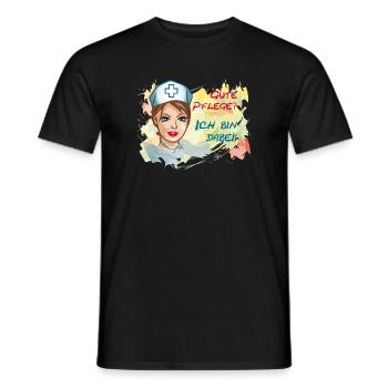 Nurse Gute Pflege? Ich Bin Dabei - Männer T-Shirt - Schwarz - Vorne - AI Model Male 178 light (178cm)