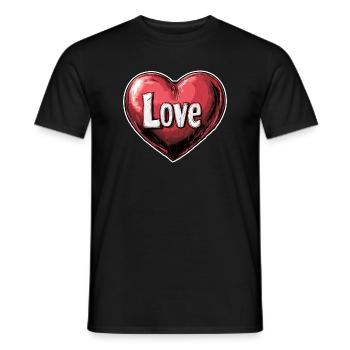 Herz der Liebe Illustration - Männer T-Shirt - Schwarz - Vorne - AI Model Male 178 light (178cm)