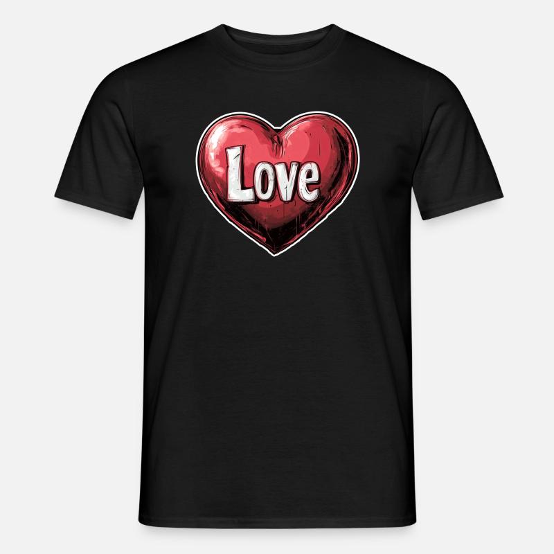 Herz der Liebe Illustration - Männer T-Shirt - Schwarz
