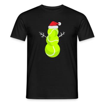Weihnachts Tennisball Schneemann - Männer T-Shirt - Schwarz - Vorne - AI Model Male 178 light (178cm)