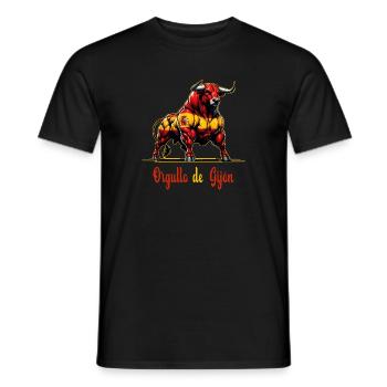Der Stolz Gijón Flagge Design - Männer T-Shirt - Schwarz - Vorne - AI Model Male 178 light (178cm)