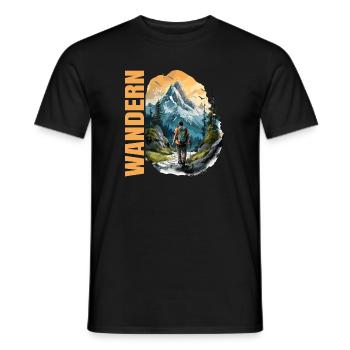 Wandern - Männer T-Shirt - Schwarz - Vorne - AI Model Male 178 light (178cm)