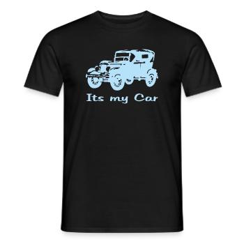 Oldtimer motiv mit Schrift - Männer T-Shirt - Schwarz - Vorne - AI Model Male 178 light (178cm)
