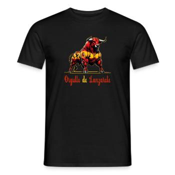 The pride of Lanzarote flag design - Men's T-Shirt - black - Front - AI Model Male 178 light (178cm)